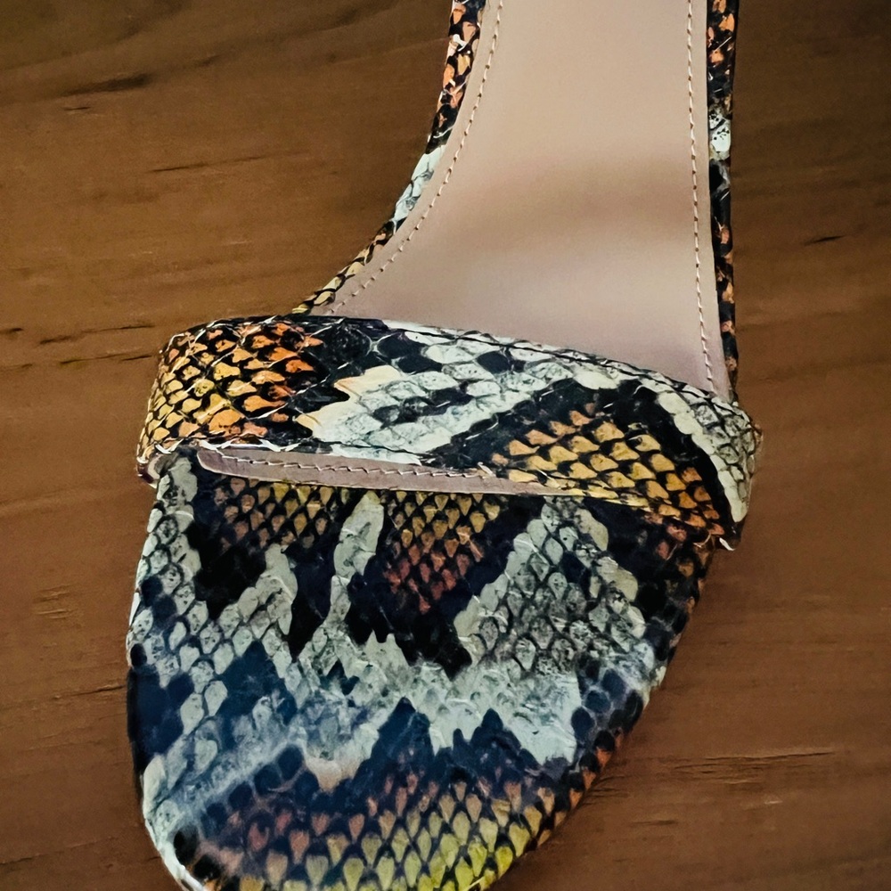 Aquazzura Python Print Slingback Sandals Stiletto… - image 11